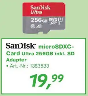 EP SanDisk microSDXC Card Ultra 256GB inkl. SD Adapter Angebot