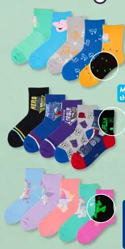 Aldi Süd Glow-in-the-Dark-Kindersocken 5 Paar Angebot