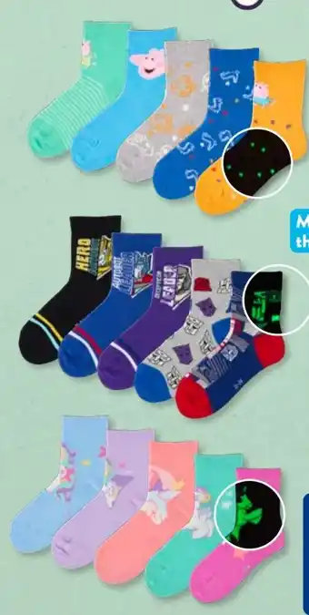 Aldi Süd Glow-in-the-Dark-Kindersocken 5 Paar Angebot