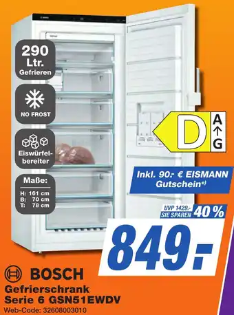 K+B Expert BOSCH Gefrierschrank Serie 6 GSN51EWDV Angebot