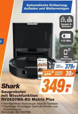 K+B Expert Shark Saugroboter mit Wischfunktion RV2620WA-EU Matrix Plus Angebot