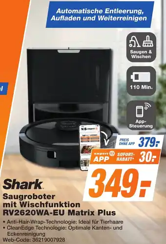 K+B Expert Shark Saugroboter mit Wischfunktion RV2620WA-EU Matrix Plus Angebot