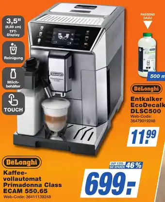 K+B Expert DeLonghi Kaffeevollautomat Primadonna Class ECAM 550.65 Angebot