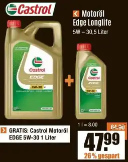 V Baumarkt Castrol Motoröl Edge Longlife Angebot