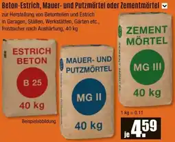 V Baumarkt Beton-Estrich, Mauer- und Putzmörtel oder Zementmörtel Angebot