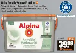 V Baumarkt Alpina Sensitiv Wohnweiß Angebot