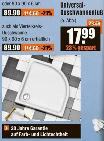 V Baumarkt Universal Duschwannenfuß Angebot