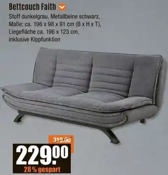 V Baumarkt Bettcouch Faith Angebot