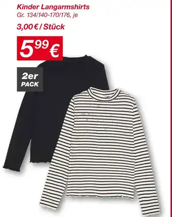 KiK Kinder langarmshirts Angebot