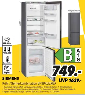 MEDIMAX Siemens kühl-/gefrierkombination ep39kgsxba Angebot