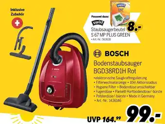 MEDIMAX Bosch bodenstaubsauger bgd38rd1h rot Angebot