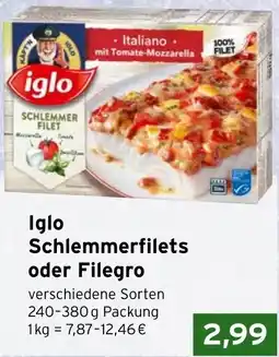 CAP Markt Iglo Schlemmerfilets oder Filegro Angebot