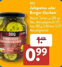 Aldi Süd BBQ Jalapeños oder Burger-Gurken Angebot