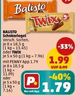 PENNY BALISTO Schokoriegel oder TWIX Angebot