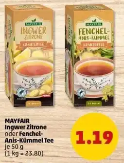 PENNY MAYFAIR Ingwer Zitrone oder Fenchel- Anis-Kümmel Tee Angebot