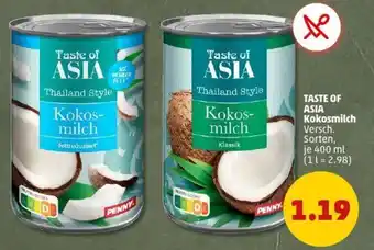 PENNY TASTE OF ASIA Kokosmilch Angebot