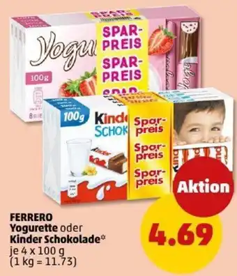 PENNY FERRERO Yogurette oder Kinder Schokolade Angebot
