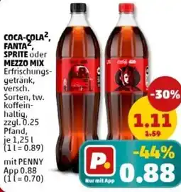 PENNY COCA-COLA FANTA, SPRITE oder MEZZO MIX Angebot
