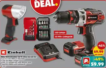 PENNY Einhell Akku-Bohrschrauber-Set TE-CD12/1LI+22+CL Angebot