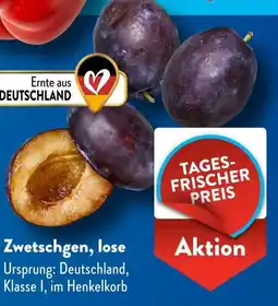 Aldi Süd Zwetschgen, lose Angebot