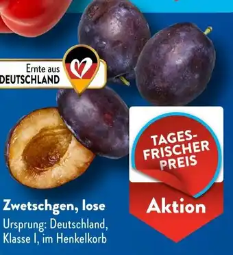 Aldi Süd Zwetschgen, lose Angebot