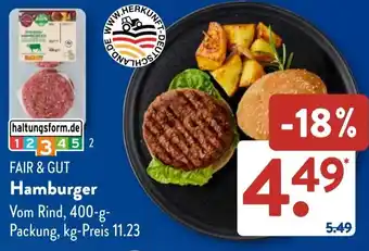 Aldi Süd FAIR & GUT Hamburger Angebot