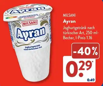 Aldi Süd MILSANI Ayran Angebot