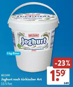 Aldi Süd MILSANI Joghurt nach türkischer Art Angebot