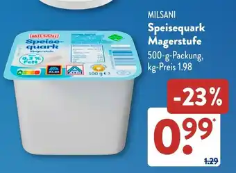 Aldi Süd MILSANI Speisequark Magerstufe Angebot
