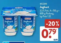 Aldi Süd MILSANI Joghurt Angebot