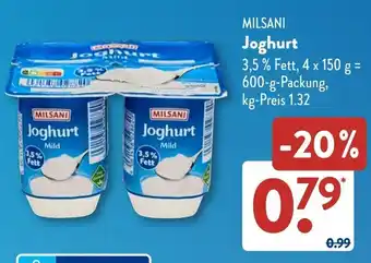 Aldi Süd MILSANI Joghurt Angebot