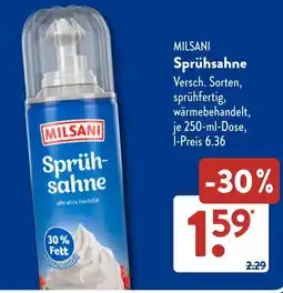 Aldi Süd MILSANI Sprühsahne Angebot