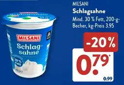 Aldi Süd MILSANI Schlagsahne Angebot