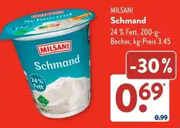 Aldi Süd MILSANI Schmand Angebot