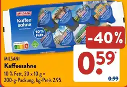 Aldi Süd MILSANI Kaffeesahne Angebot