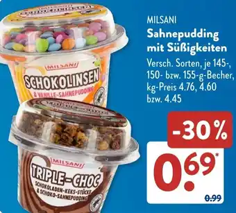 Aldi Süd MILSANI Sahnepudding mit Süßigkeiten Angebot