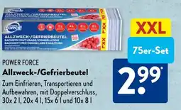 Aldi Süd POWER FORCE Allzweck-/Gefrierbeutel 75er-Set Angebot