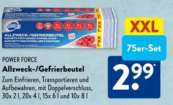 Aldi Süd POWER FORCE Allzweck-/Gefrierbeutel 75er-Set Angebot