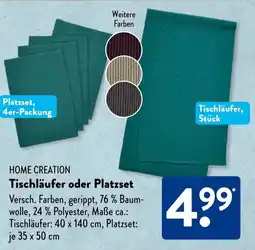 Aldi Süd HOME CREATION Tischläufer oder Platzset Angebot