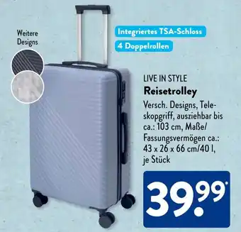 Aldi Süd LIVE IN STYLE Reisetrolley Angebot