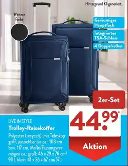Aldi Süd LIVE IN STYLE Trolley-Reisekoffer Angebot