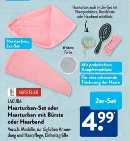 Aldi Süd LACURA Haarturban-Set oder Haarturban mit Bürste oder Haarband Angebot
