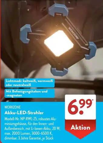 Aldi Süd WORKZONE Akku-LED-Strahler Angebot