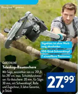 Aldi Süd GARDENLINE Teleskop-Baumschere Angebot