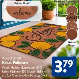 Aldi Süd HOME CREATION Kokos-Fußmatte Angebot
