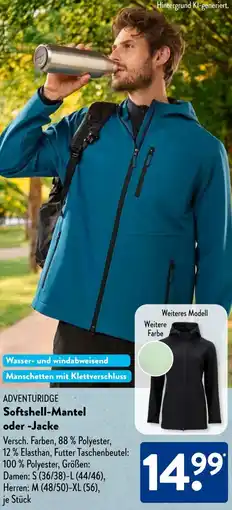 Aldi Süd ADVENTURIDGE Softshell-Mantel oder -Jacke Angebot