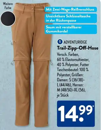 Aldi Süd ADVENTURIDGE Trail-Zipp-Off-Hose Angebot