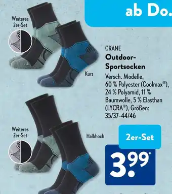 Aldi Süd CRANE Outdoor- Sportsocken Angebot