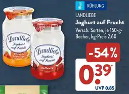Aldi Süd LANDLIEBE Joghurt auf Frucht Angebot