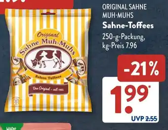 Aldi Süd ORIGINAL SAHNE MUH-MUHS Sahne-Toffees Angebot